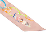 エルメス ツイリー DO RE BOUCLES ド レ ブックル スカーフ ピンク ベージュ マルチカラー シルク レディース HERMES 【中古】